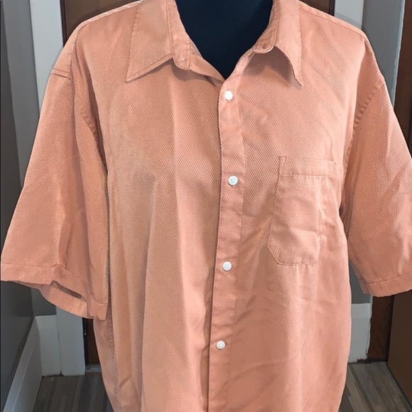 Orange Short sleeved button down, men’s xxl - Picture 2 of 4